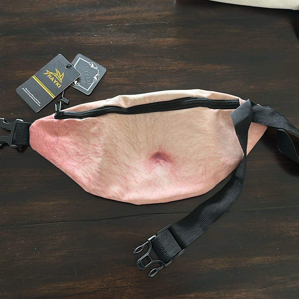 Dad Bod Hairy Funny Gag Gifts White Elephant Bag Fanny Pack Beer Belly